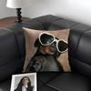 Funny Dog Cushion Cover Natural Linen Organic Fabric DoubleSided Printing Sofa Home Decor Gift Pillow Case