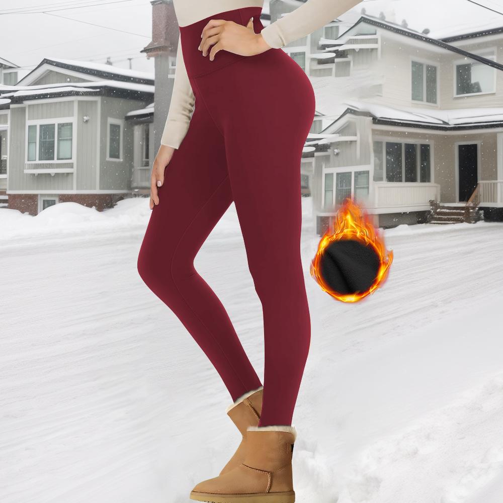 Women's Thermal High-Waisted Casual Sports Leggings with Pockets for Autumn/Winter