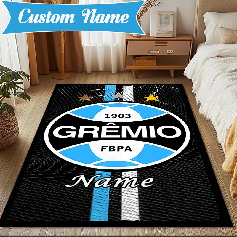 Custom Name Gremio FC Crest Design Rug Game Carpet, Floor Mat for Bedroom Living Room Entryway Rug, Home Decor Idea Gift for Christmas birthday