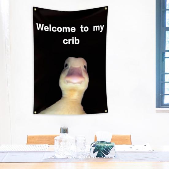 Vlajka na zeď Creative Welcome to My Crib Flag Odolná Snadná instalace Nástěnný banner pro domácí dekoraci