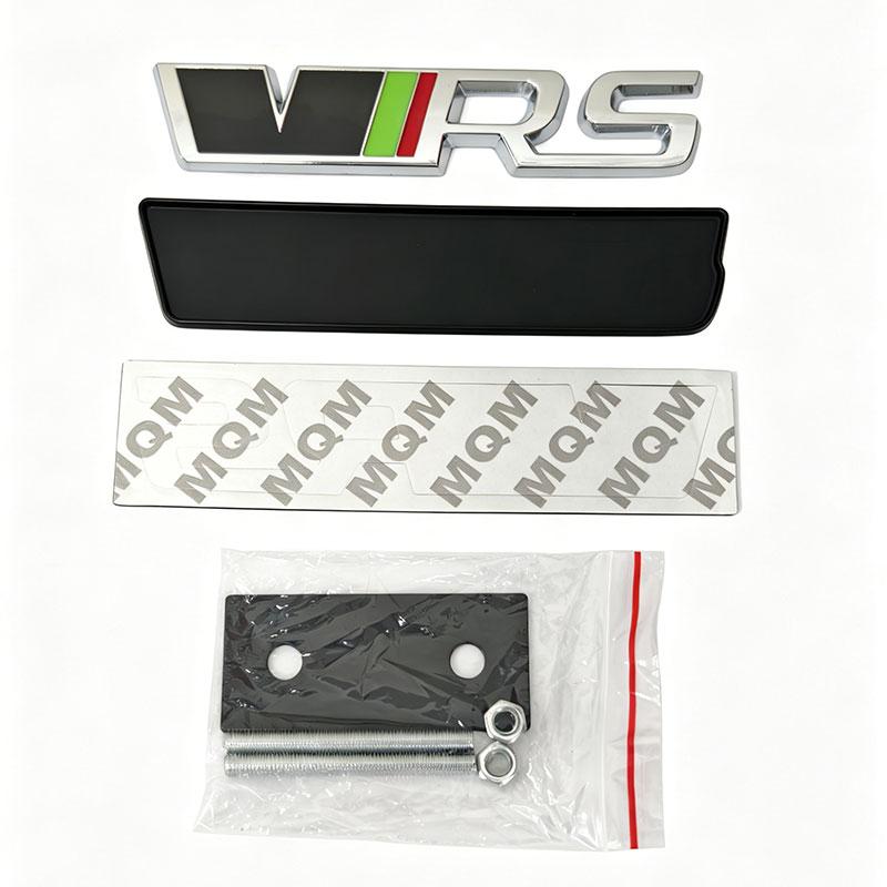 REOY4 VRS Logo Car Front Grille Emblem Metal Badge Decoration for Skoda Octavia Rs Fabia Rapid Superb Kodiaq Yeti Citigo Vision Kodiak