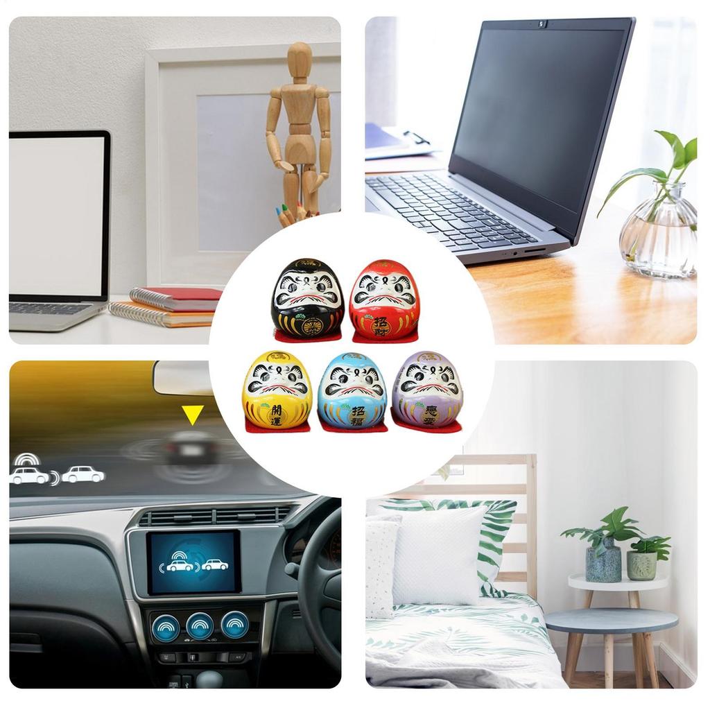 Japanese Ceramics Daruma Doll Mini Daruma Zen Statue Kit Daruma Figurine Good Luck Ornament Home Feng Shui Table Decoration