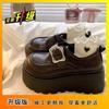British Style Platform Retro Muffin Single Shoes Autumn New Fashionable Versatile Round Head Height Increase Small Leather Shoes