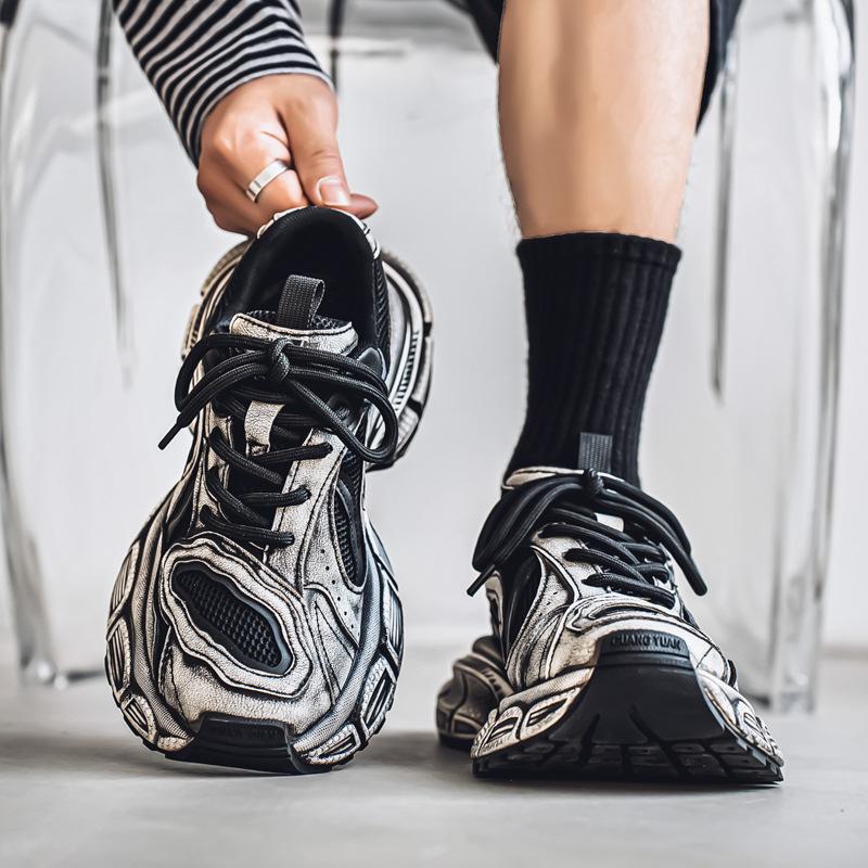 Spring Fashion Street Low-top Dad Shoes Korean Version Men's Outdoor Platform Shoes Student Lace-up Casual Sports Trendy Shoes