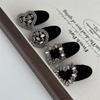 Small Rhinestone Alligator Hairclips Black Velet Duckbills for Girls and Women Shiny Hair Accessories Side Clips Simple Hairpin