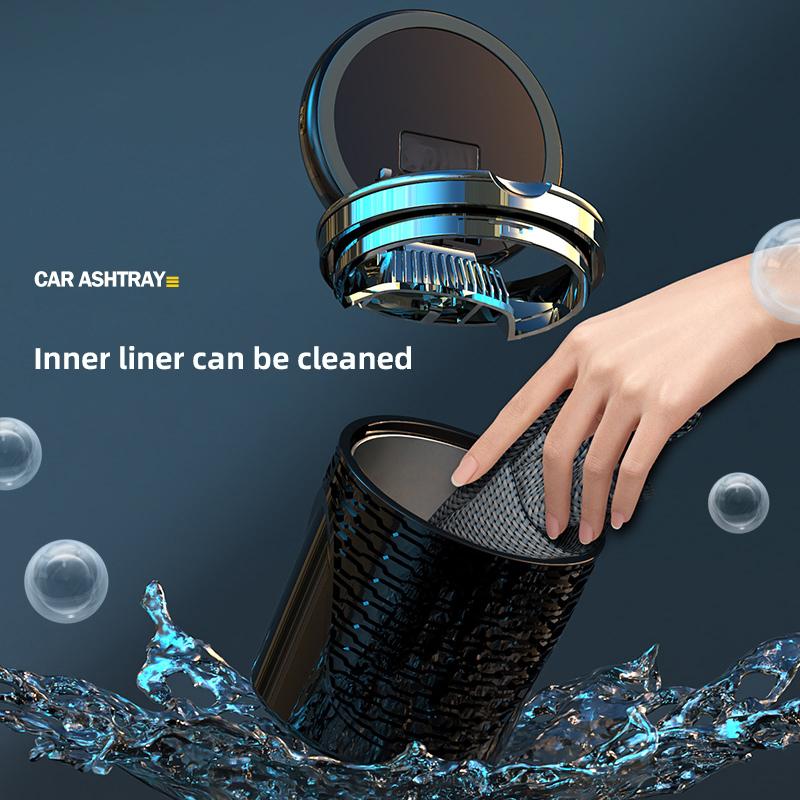 Volkswagen Car LED Ashtray Flame Retardant Ashtray For VW Golf GTI Passat b6 Polo Atmosphere Light CarCigarette Ash Cup keychain zf0