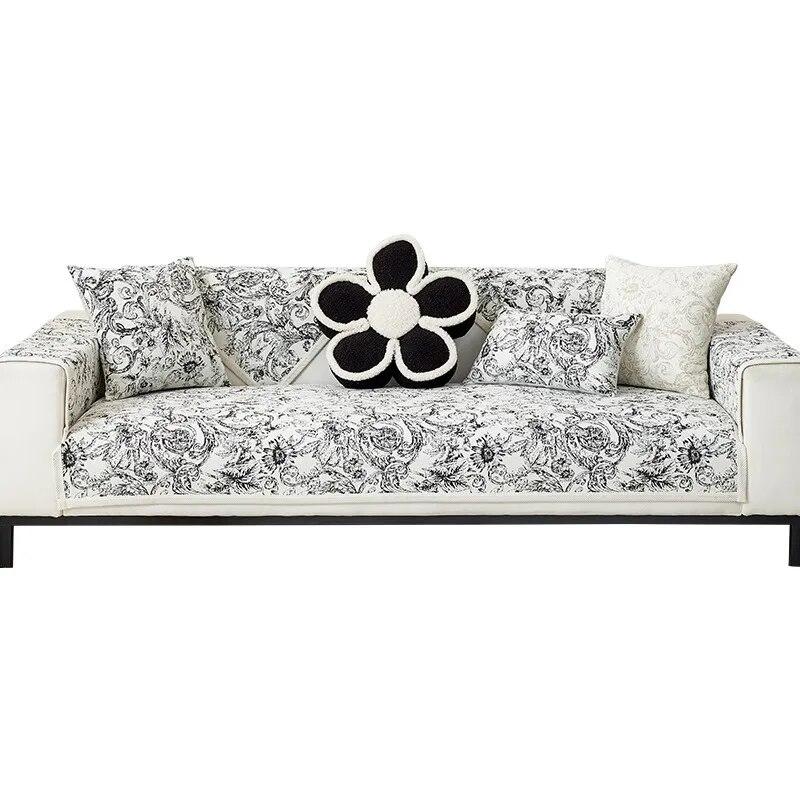 Vier Jahreszeiten Universal Rutschfest Neu Französischer Stil Retro Sofabezug Stoff Kissen Leichter Luxus Chenille Sofakissen