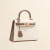 Color Matching Bag Women's Mini Cowhide Leather Bag New Palm Pattern Single Shoulder Crossbody Second Generation Commuting