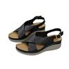 Large size spring 22 European and American sandals wedge heel breathable Velcro thick sole hollow sandals