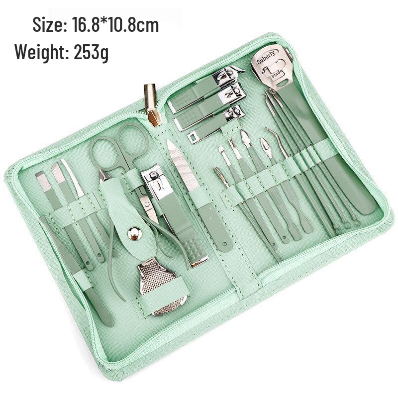 Matcha Green Nail Clippers Set - Complete Pedicure and Nail Art Tools