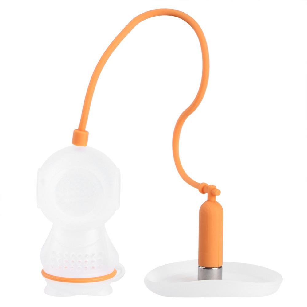 

Innovative Silicone Tea Infuser Cute Orange Tea Strainer Diver Shape Tea Diffuser Tea Making Tool помаранчевий
