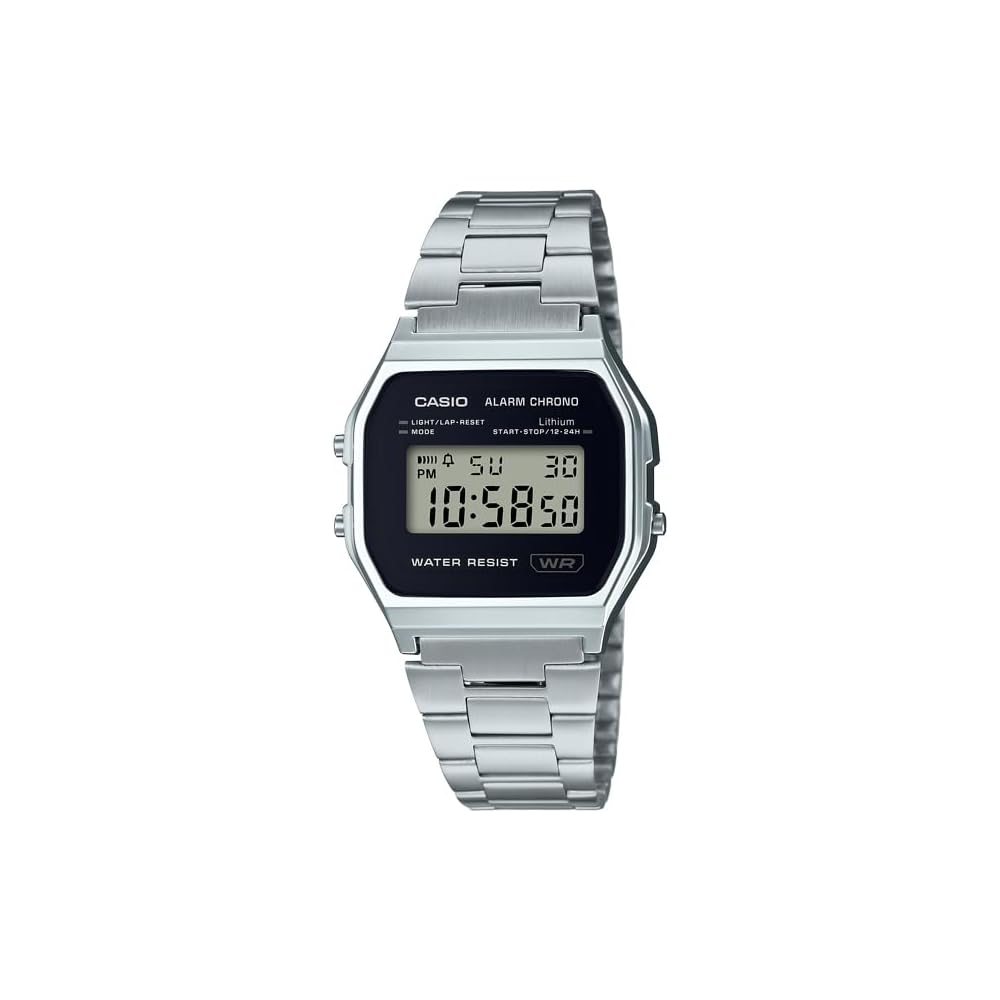 Casio Classic A159 Series A158WEA-1JF Stainless Steel Digital Watch Black