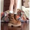 Thick-soled Martin boots 2025 new autumn and winter medium and low tube height-increasing small boots women's fashion versatile stacking short boots