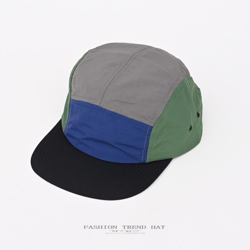 Color Block Flat Brim Baseball Cap Men Women Lightweight Breathable Quick Dry Street Sun Hat