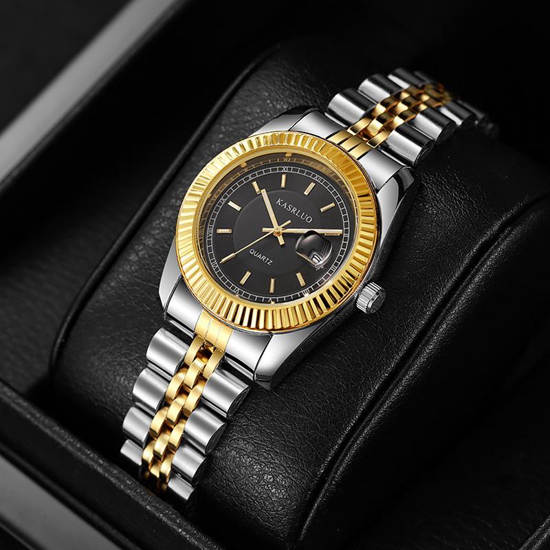 Casaro Damenarmbanduhr Kalender Stahlarmband Damenarmbanduhr Mechanische Business-Uhr Automatische Wasserdichte Legierung Quarz-Uhr Diamant