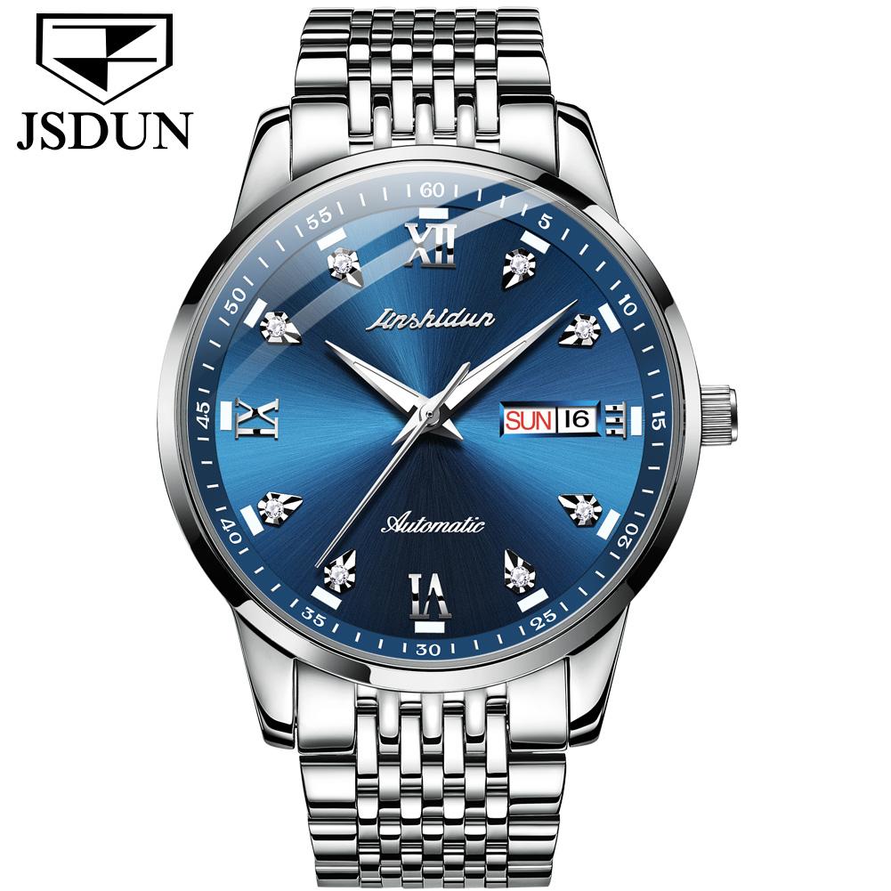 

JIN SHI DUN Новые автоматические механические часы с бриллиантами Мужские часы Мужские часы