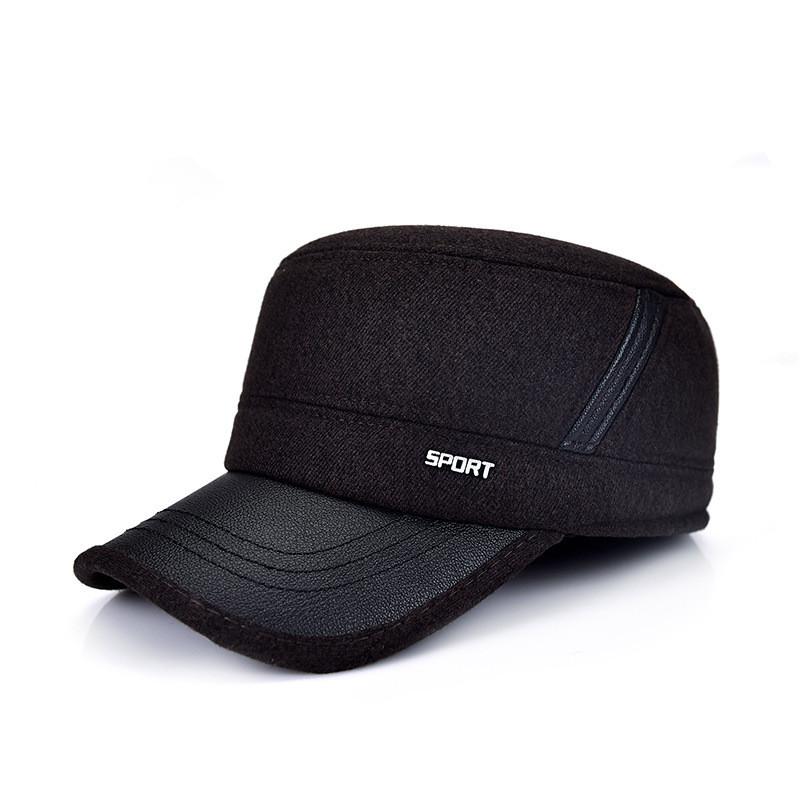 Protection Sport Ear Flat Top Hat The Elderly Windproof Warm Thickening Wool