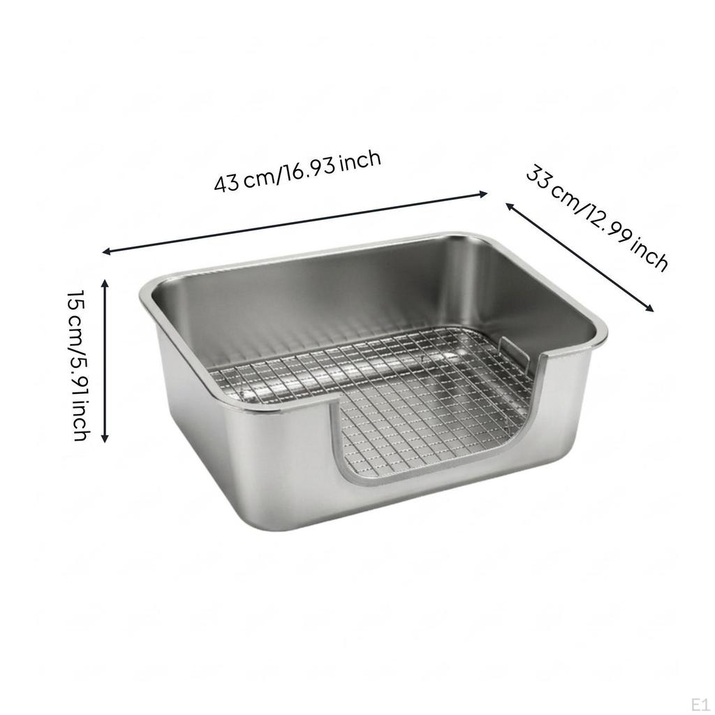 Small Pet Waste Tray with Perforated Panel Metal Animal Litter Grate Easy to Clean