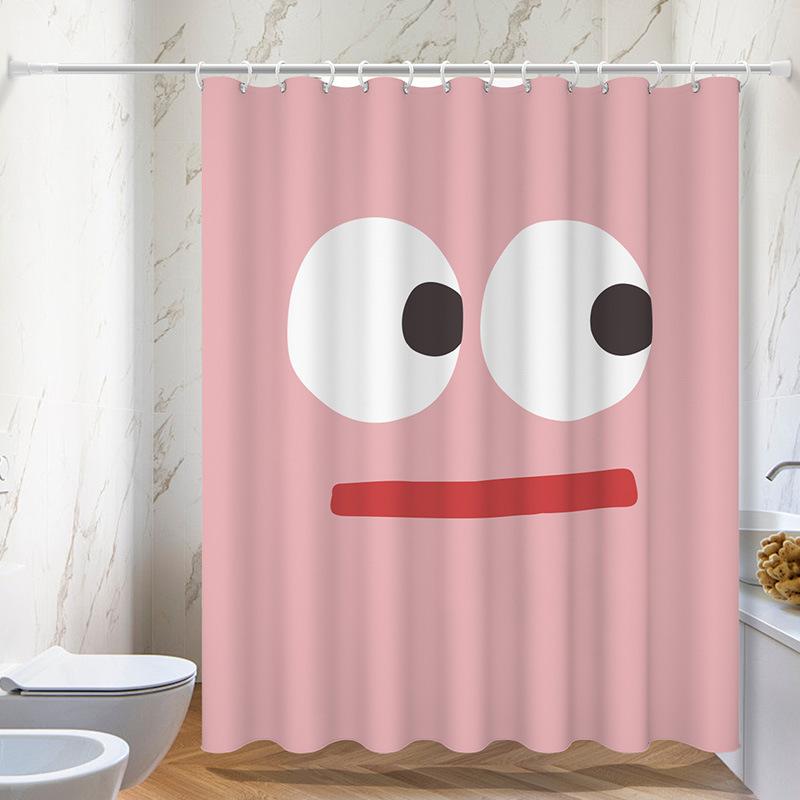 Cartoon Fun Series washable Dirt-Resistant Shower Curtain Shower Head waterproof Polyester Bath Curtain For Home Decor