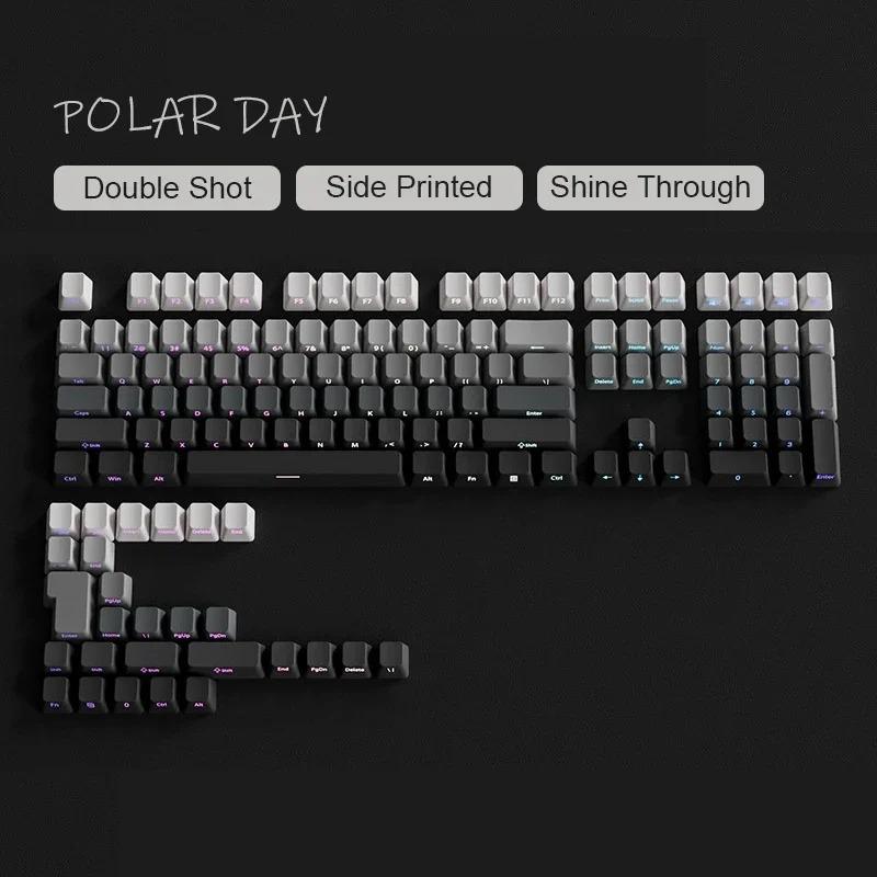 Xiaomi 133+ Keys White Side Printed Shine Through Keycaps Cherry Profile Double Shot PBT Keycaps for MX Switches Mechanical Keyboards