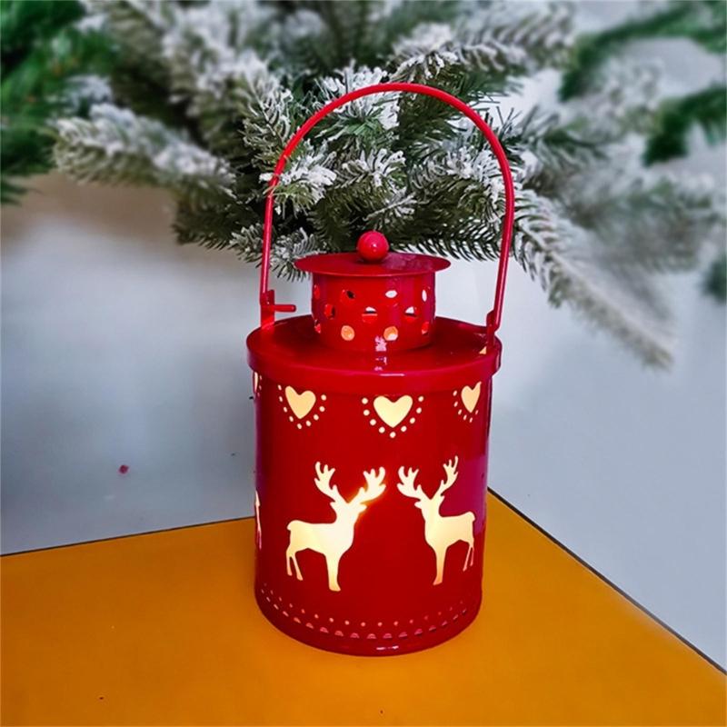 LED Candle Lanterns for Christmas Decoration Vintage Tabletop Lanterns Enhances Your Christmas Atmospheres for Garden