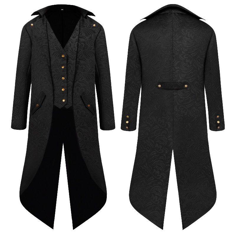 Original Product by Manyishang: Wish Amazon European and American New Halloween Medieval Retro Steampunk Tailcoat Black S