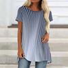 Túnicas Casuales Informales para Mujer con Estampado, Cuello Redondo, Dobladillo Irregular y Manga Corta