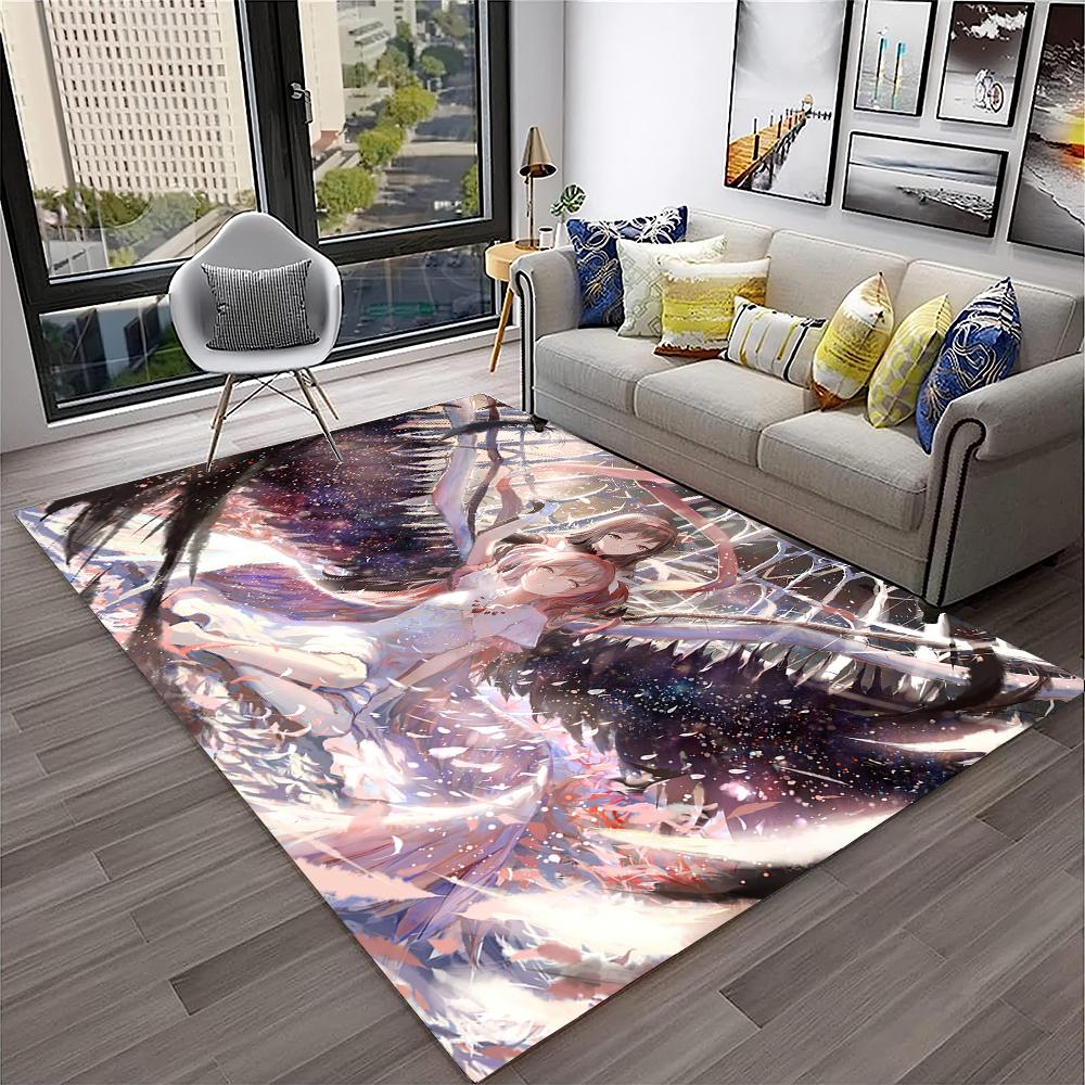 3D Cartoon Puella Magi Madoka Magica Carpet Rug for Home Living Room Bedroom Sofa Doormat Decor,kids Area Rug Non-slip Floor Mat