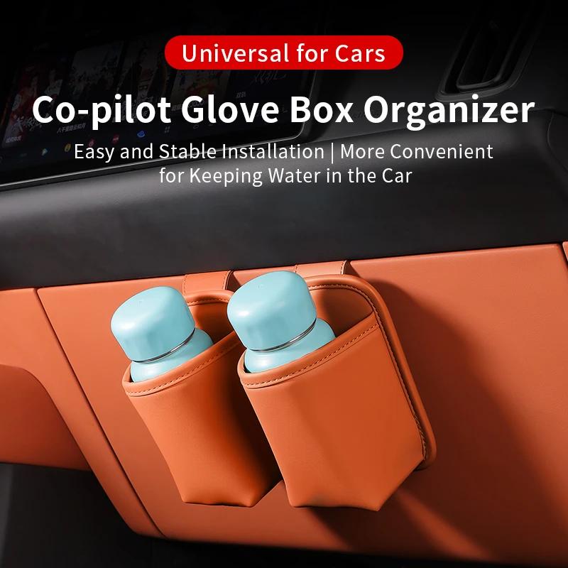 KEBIDU Car Glove Box Hanging Storage Organizer Punch-Free Cup Holder Mini Trash Bag for Water Bottle Tissue Garbage