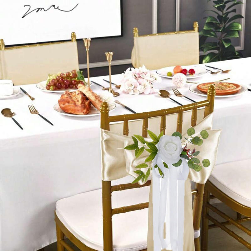 Outdoor Wedding Decoration Rose Chair Back Flower Wedding Car Mirror Flower Wedding Corridor Hotel Chair Back Flower