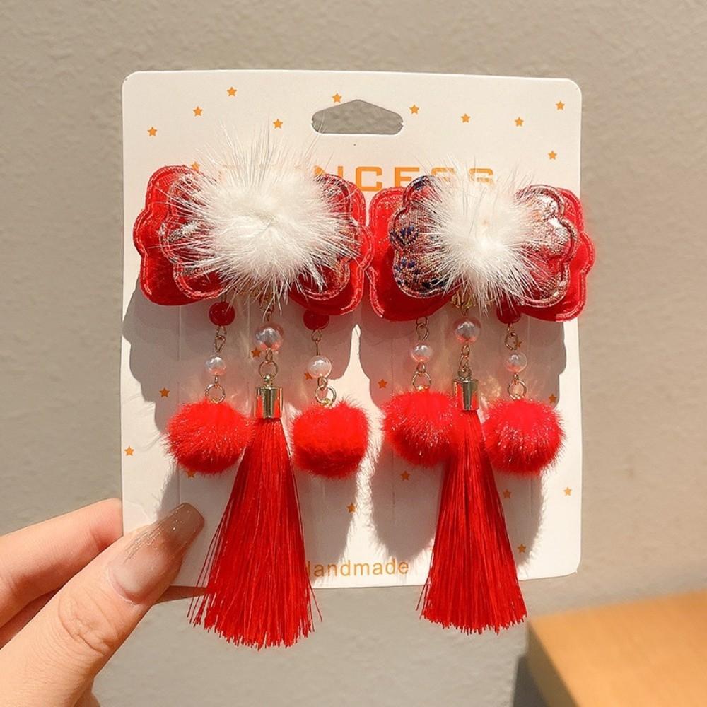 Tassels Japanese Kimono Headwear Bow New Year Bow Hairpin Chinese Tassel Fan Hairpin  Decorations