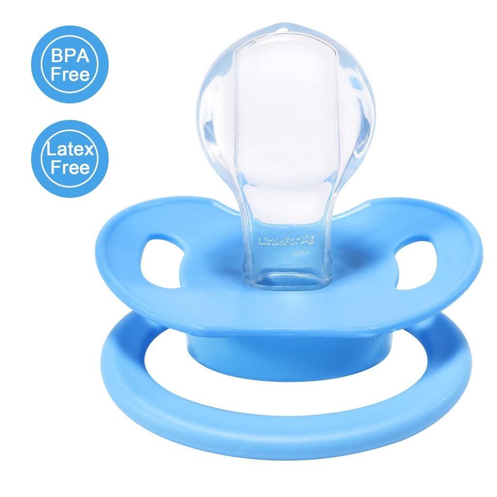 LittleForBig Adult New Model 2nd Generation with Lid Blue Pacifier, [Sleeping Bear]