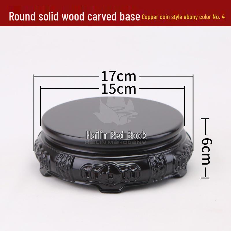 Rosewood Carved Flower Arrangement Bonsai Vase with Ebony Buddha Statue Holder.