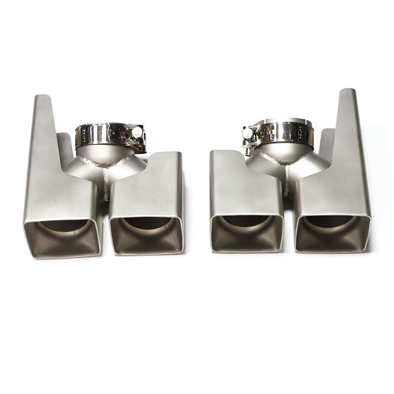 Black Stainless Steel Quad Exhaust Tips for 20-24 Land Rover Defender 90/110