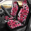 Set di Coprisedili per Auto con Fantasia Floreale Hawaiana di Ibisco Bianco Universali per la Maggior Parte dei Modelli di Auto e SUV