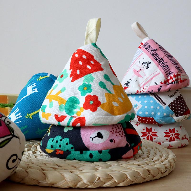 1 Unidad Tapa Triangular para Olla Capucha Animal de Dibujos Animados Algodón Cocina Aislamiento Clip Asa Guante Regalo de Navidad