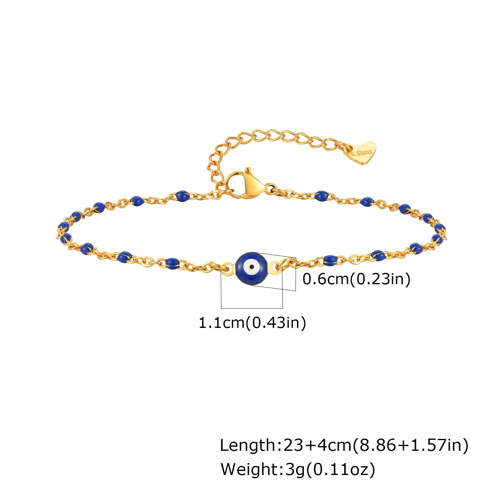 

Vnox Vintage Evil Eye Anklets For Women,Religious Metal Enamel Beads Chain Bracelets Ankle Chain, Adjustable Steel Foot Jewelry