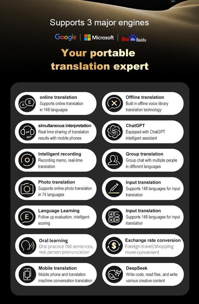 Multilingual Smart Translator: Offline Meeting, Photo Translation, Cross-border Voice Recorder, Real-time Transcription & Simultaneous Interpretation.