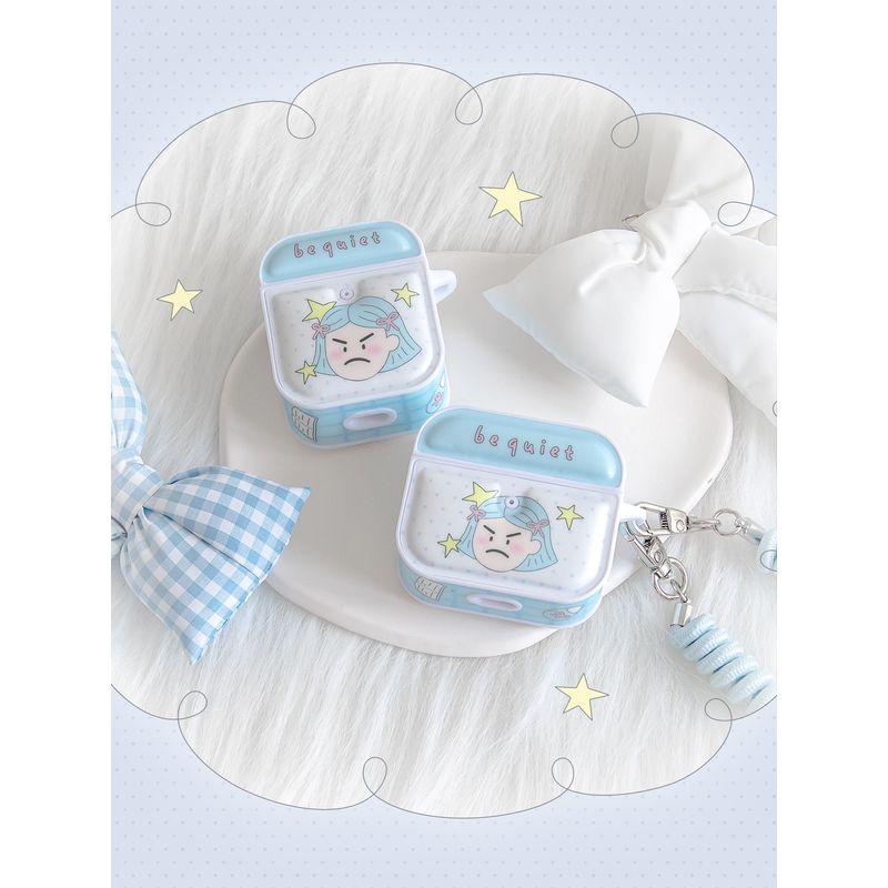 

World August 8 Original Design Angry Kids (Pajamas Version) Airpodspro2 Earphone Case Apple Bluetooth Headset 2/3 Generation with Pendant Apple AirPods 1/2 Angry Little Girl-[Bows]