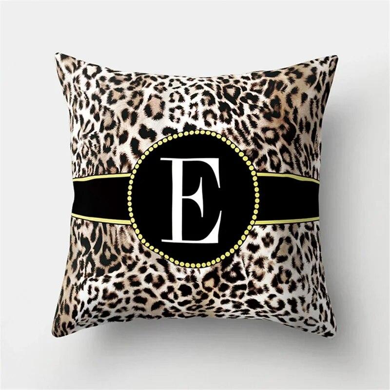 45x45cm Kissenbezug mit Leopardenmuster und 26 Buchstaben, bequemer Kissenbezug für Sofa, Stuhl, Bett, sexy Party, Hoteldekor, Wohnkultur, Kissenbezug
