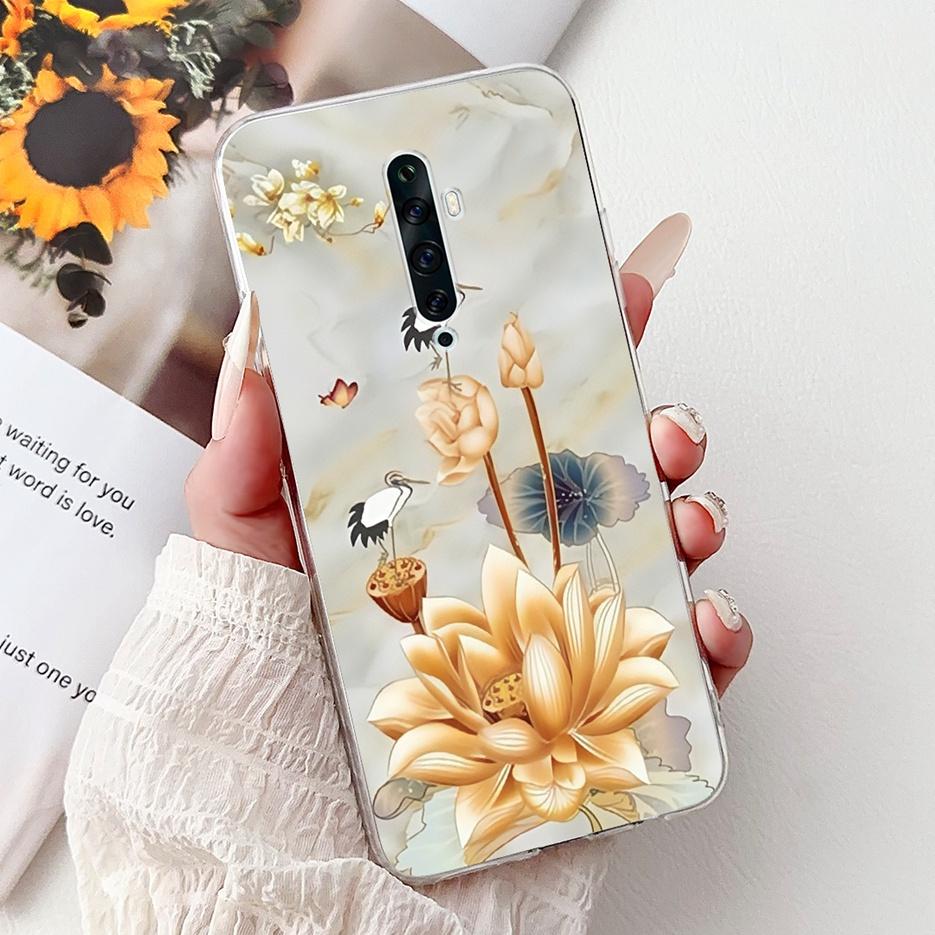 For Oppo Reno 2 Case Reno 2F 2Z Stylish Flowers Painted Cover Soft Slim Phone Case For Oppo Reno2 F Z Reno2F Reno2Z Fundas Coque