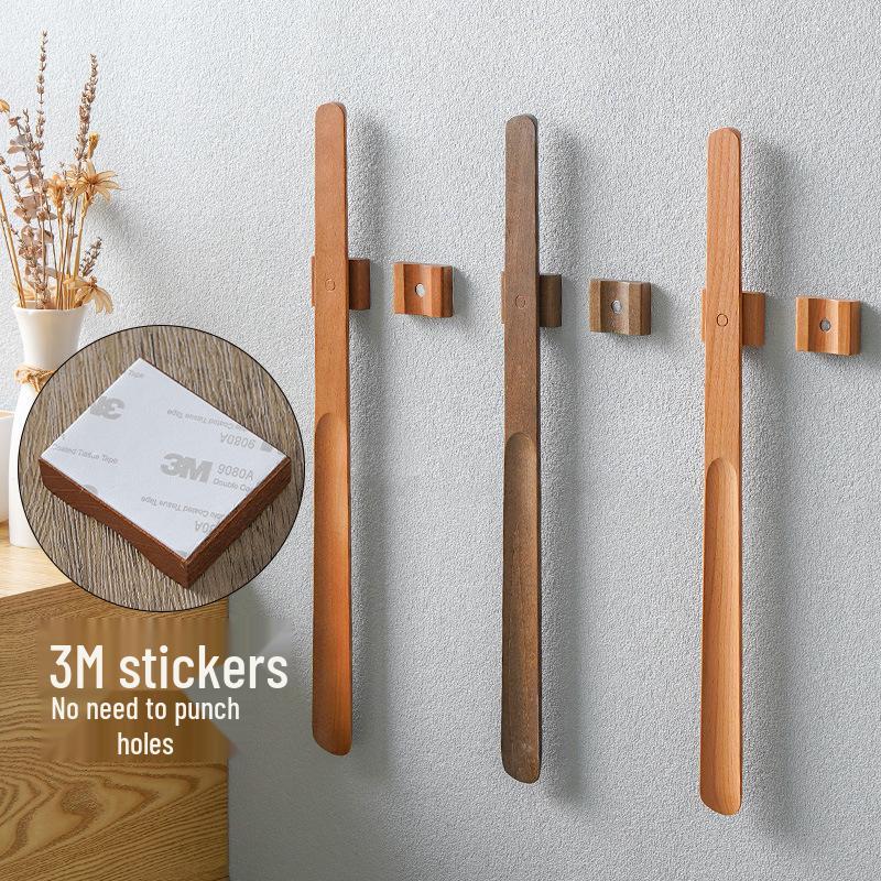 Black Walnut Magnetic Shoehorn: Long Handle Shoe Puller for Pregnant Women, Elderly, and Easy Wear, Premium Solid Wood.