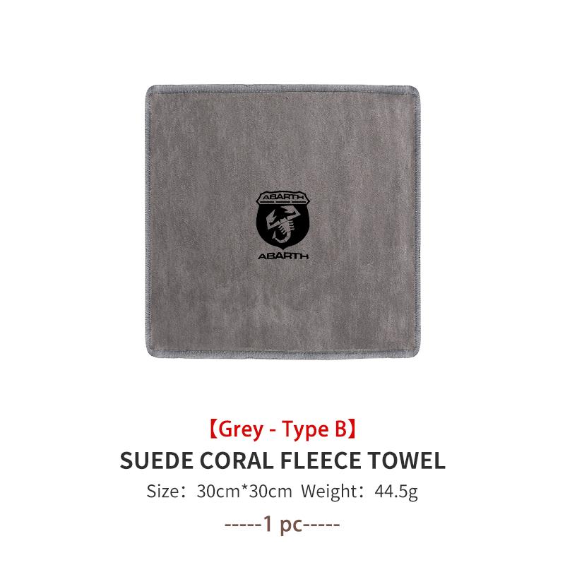 For Abarth Microfiber Towel Car Drying Towel Auto Plush Wash Towel Car Cleaning FR FIAT 500 Doblo Tipo Panda Ducato Punto Stilo