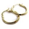 Les Trésors De Lily [N2905] - Gold Plated Hoop Earrings 'Torsades' - 2.1 Cm 3 Mm