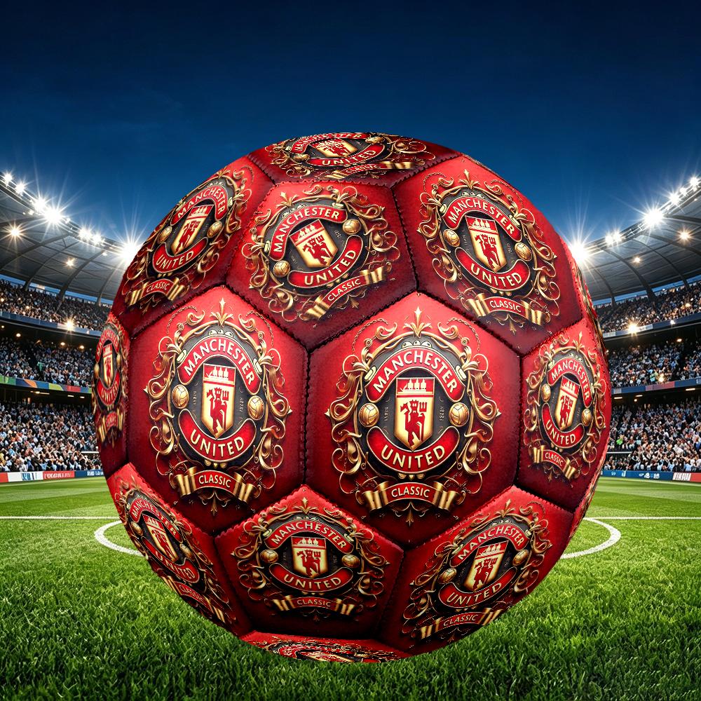 Size 5 Soccer Ball - Outdoor Sport Football with Manchester United Manchester City Pattern, Ideal Gift for Birthdays, Graduation