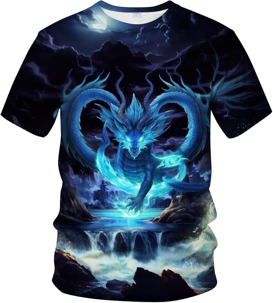 Traditional Chinese Dragon T-Shirt Funny Anime Graphic Tee Shirt Unisex T-Shirt XXL