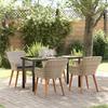 Garden Dining Set with Cushions 5 pcs Light Grey Poly Rattan
