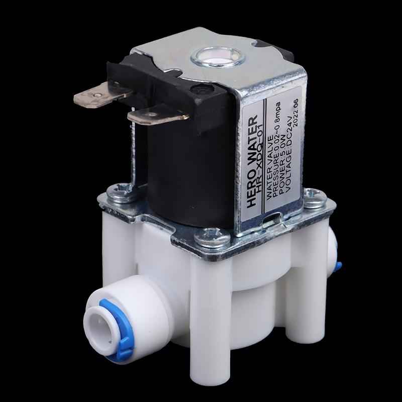 1Pc Inlet Solenoid Valve 12V/24V Pure Water Machine, Water Purifier, Reverse Osmosis 2-Point Quick Connect Valve Switch