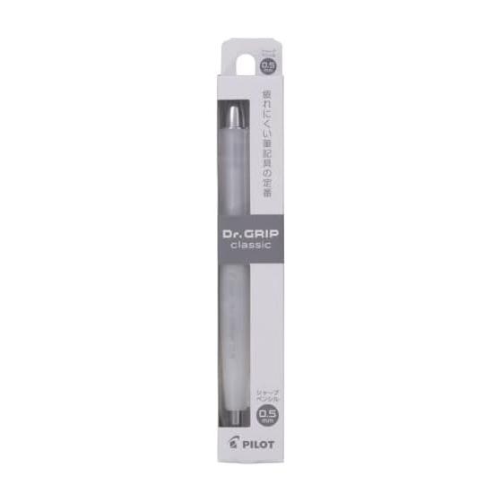 PILOT Dr. Grip Classic Mechanical Pencil, 0.5mm, Ice White (HDG50RIW) - Ergonomic, Shake-to-Write Mechanism