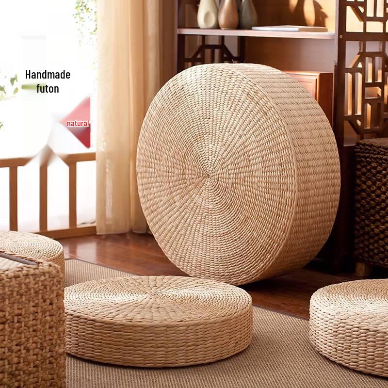 Handmade Straw Braided Zen Meditation Cushion